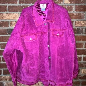Pink Leather Quacker Factory Jacket